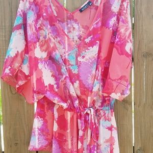 Fuschia Flowered Top